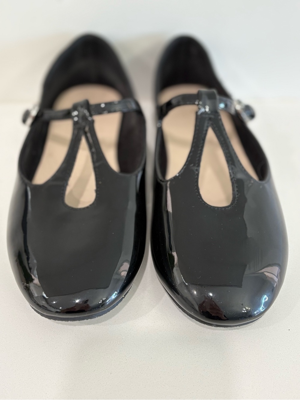Zara Patent Mary Jane Flats – Size 37 – Crystal Buckle – NWOT